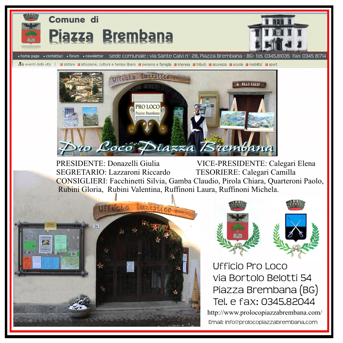 Municipio di Piazza Brembana; Ufficio del Sindaco